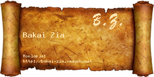 Bakai Zia névjegykártya